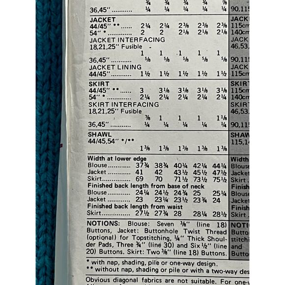 Butterick Sewing pattern 6041 suit A line skirt blazer shawl size 14 - Picture 6 of 8